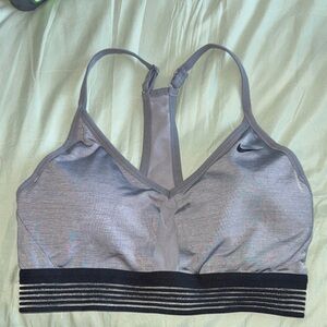Nike Women's Gray and Black Sports Bra